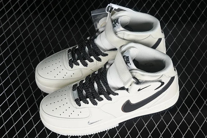 All categories Nk Air Force 1 Air Force series Nk Air Force 1 Mid Air Force mid-top Nk Air Force 1'07 Mid Beige and black two-color bottom Starry Air Force One mid-top casual sneakers XL0236-236
